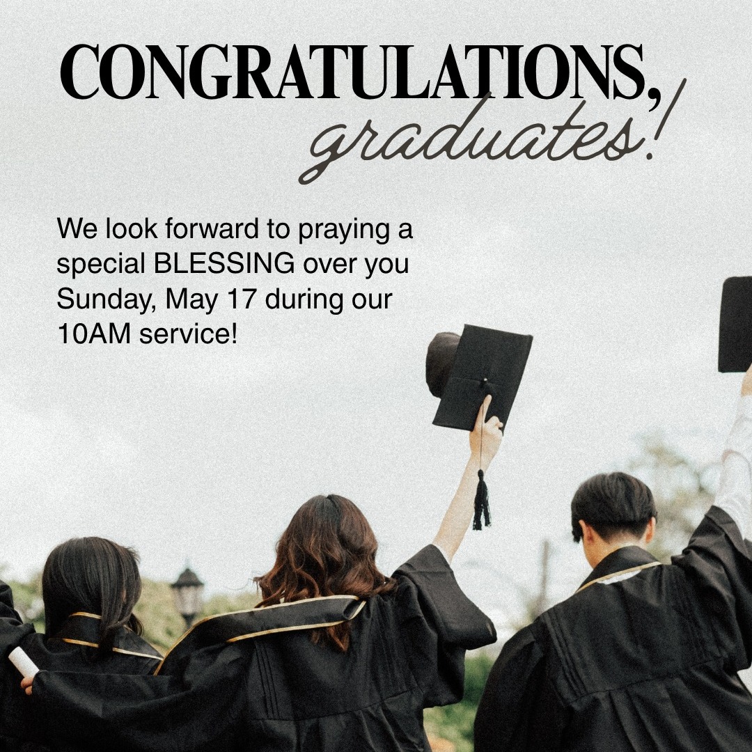 We look forward to celebrating the incredible accomplishments of our graduating High School seniors THIS SUNDAY as we speak God’s blessing over their bright future!

🎓 La Venture Grove
📍 Along the St. Johns River
📅 Sunday, April 5 | 10:00 AM