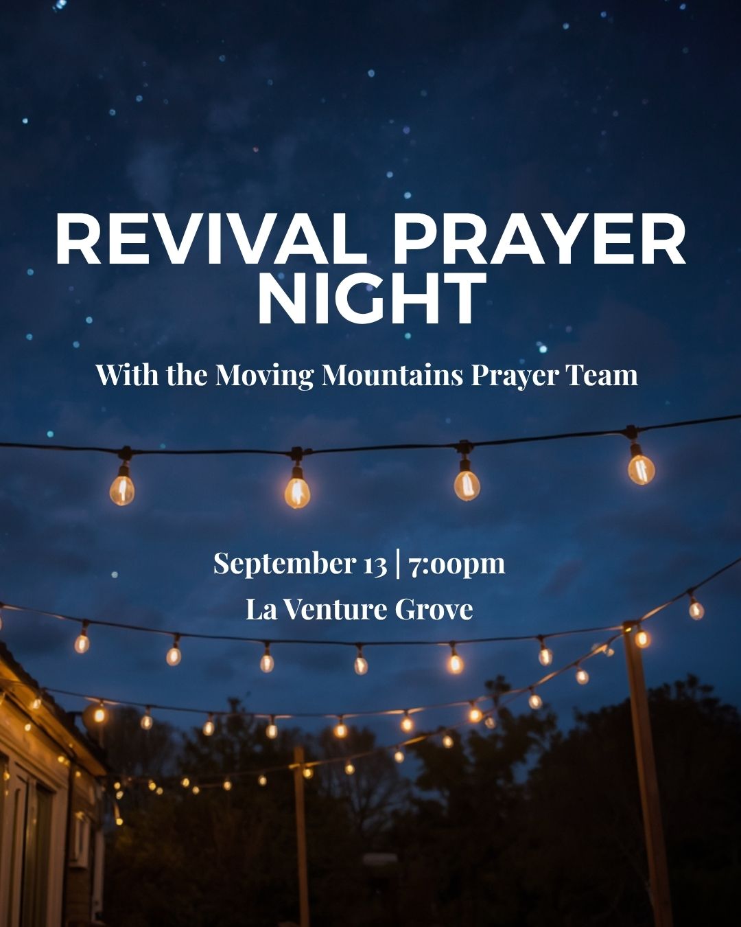 🔥 REVIVAL Prayer Night

Sunday, Sept 13 at 7pm
Join us in the middle of 10 Days First Coast for powerful worship + focused prayer over the hearts, homes & houses of worship of the First Coast.
The Moving Mountains Freedom Prayer Team will be here to pray with you.
Just show up and let God meet you.