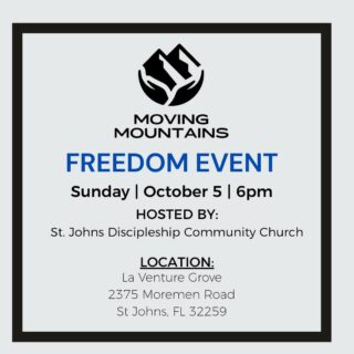 Overwhelmed? Stressed, depressed, rejected? Carrying shame or disappointment? Find your breakthrough at our "Moving Mountains" Freedom Event on Sunday, 10/5, followed by a transformative Freedom Class that starts Tuesday, 10/7. 

🗻 Join us and start your journey to freedom! 

🔗 Register on our website for details.

#movingmountainsjourney #freedominchrist #stjohnsdcc
@movingmountainsjourney